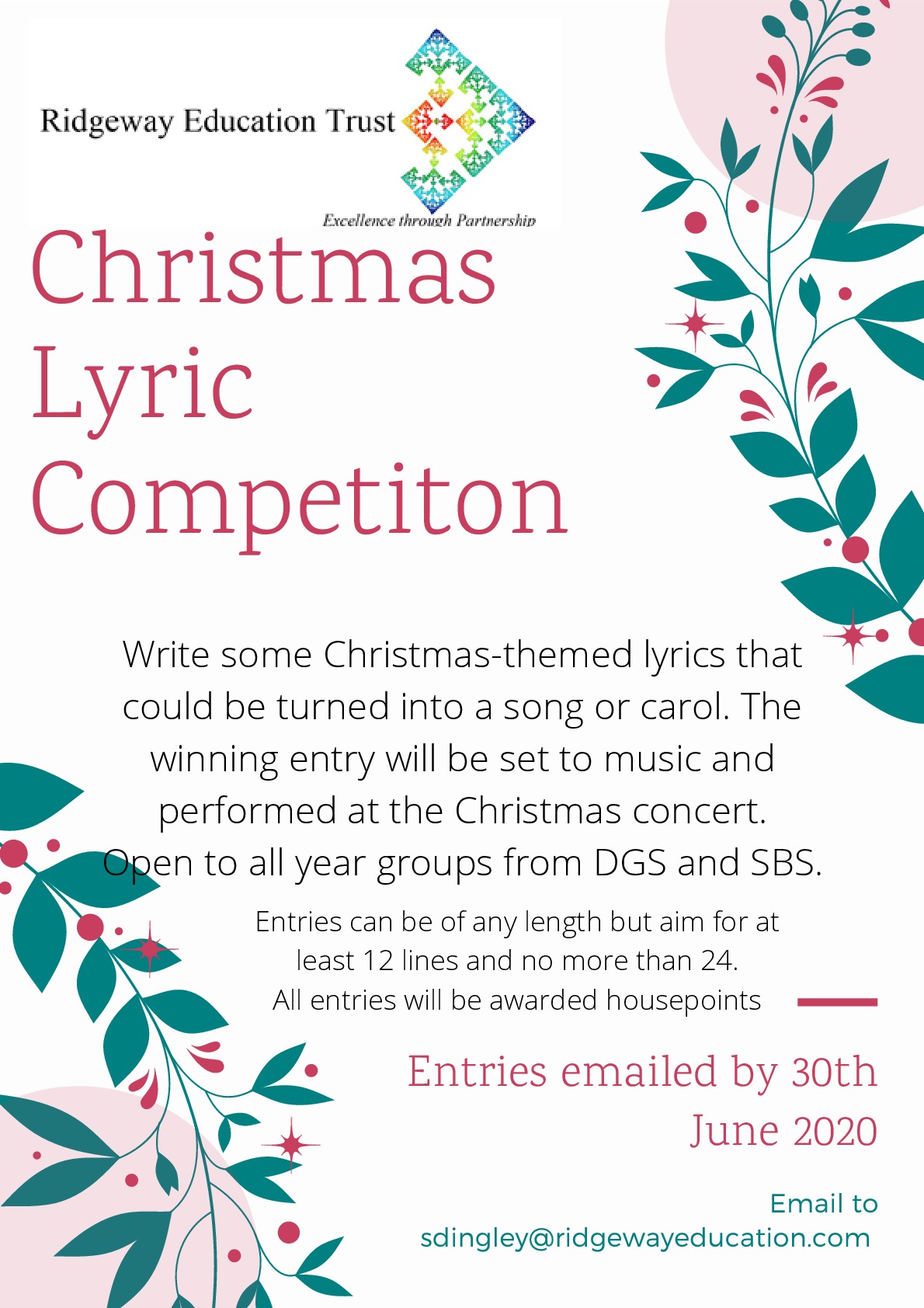 Ret lyric writing competition