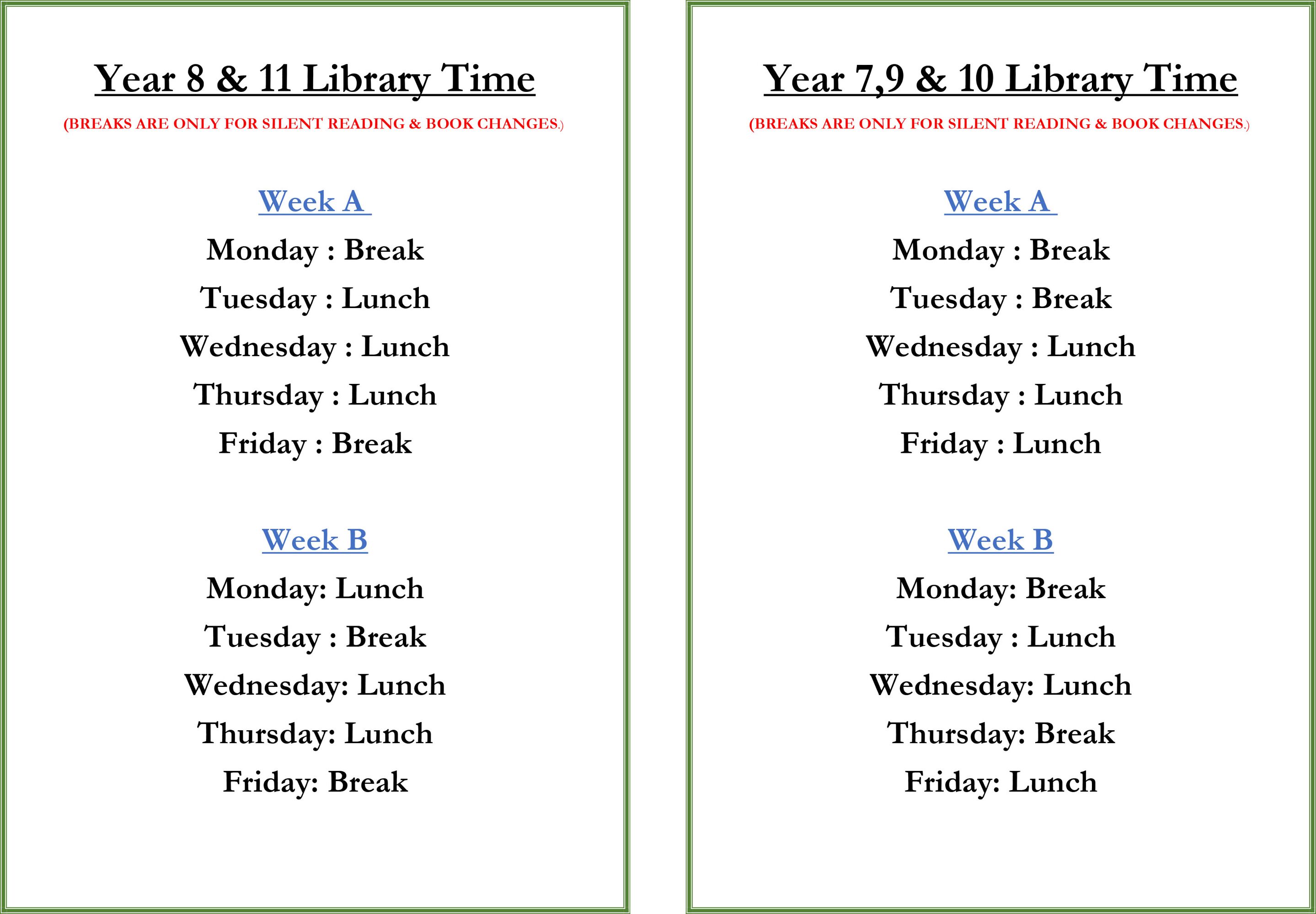 Library Timetable 23 24